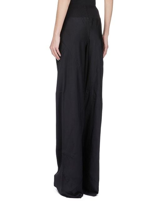 Rick Owens Black Floor-Length Charmeuse Bias Pants