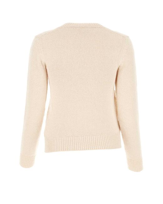 Jil Sander White Ivory Cotton Blend Sweater