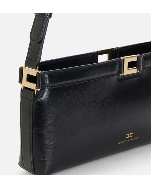 Elisabetta Franchi Black Naplak Effect Bag