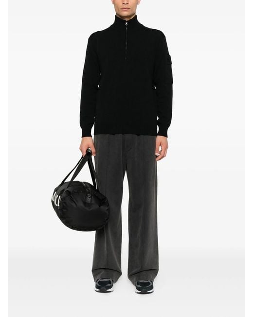 C P Company Black Knitwear Polo Collar