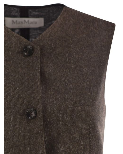 Max Mara Brown Bikini1234 Wool Felt Waistcoat