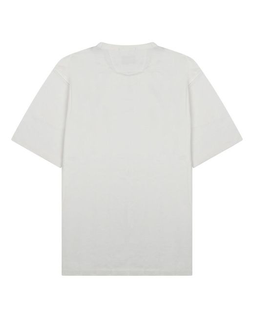 C P Company White T-Shirt Con Logo for men