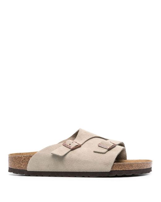 Birkenstock White Zurich Suede Leather Sandals