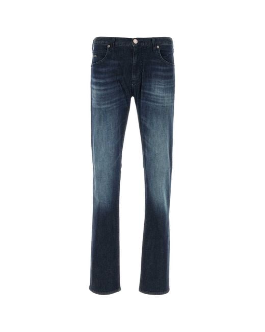Emporio Armani Blue Stretch Denim Jeans for men