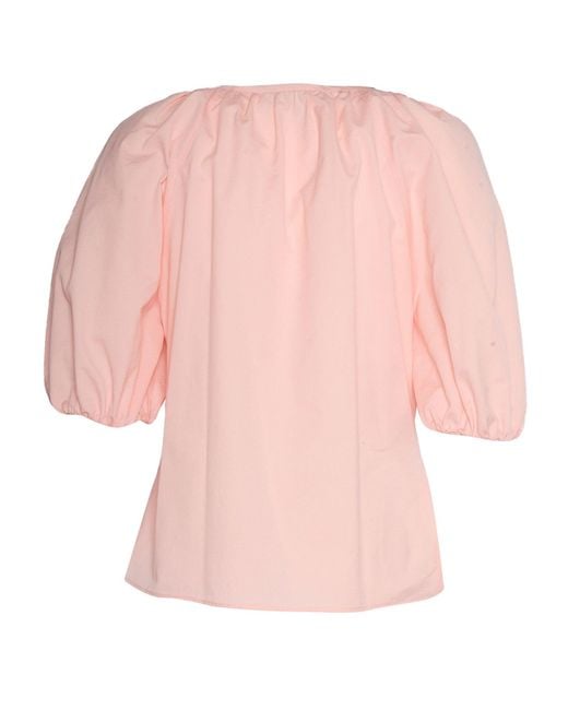 Philosophy Di Lorenzo Serafini Pink Puff Sleeve Blouse With Relaxed Fit