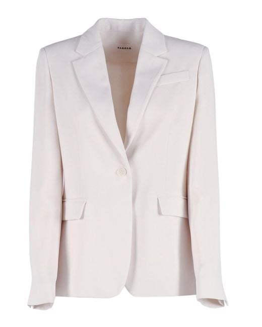 P.A.R.O.S.H. White Single Breasted Jacket Polyester