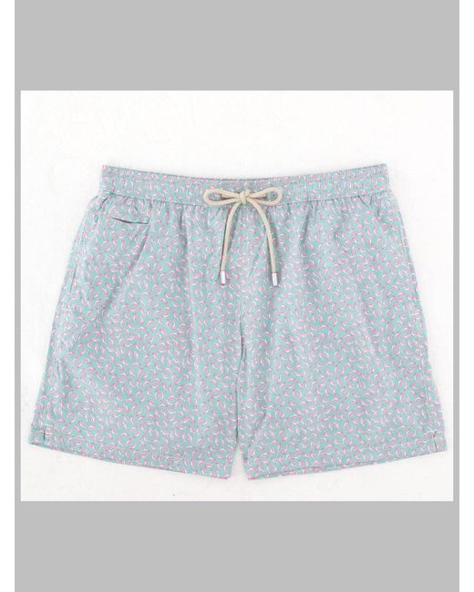 Mc2 Saint Barth Blue Printed Swim Shorts for men