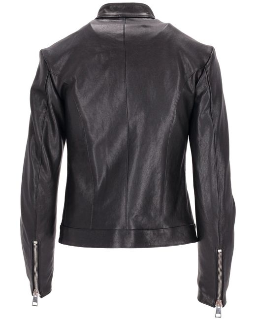 LA ROSE Black Leather Bomber