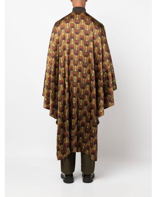 OZWALD BOATENG Natural Printed Silk Kaftan