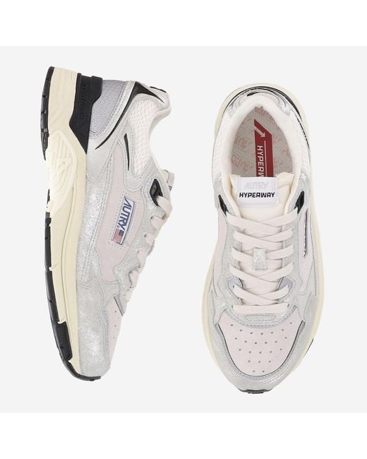 Autry White Suede Mesh Terry Lacing Sneakers