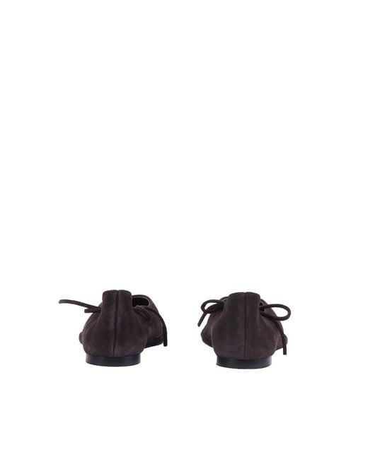 Alohas Black Sway Suede Coffee Leather Ballet Flats Altezza Tacco 1 Cm