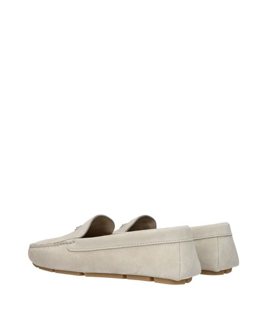 Prada Natural Suede/Pumice Loafers