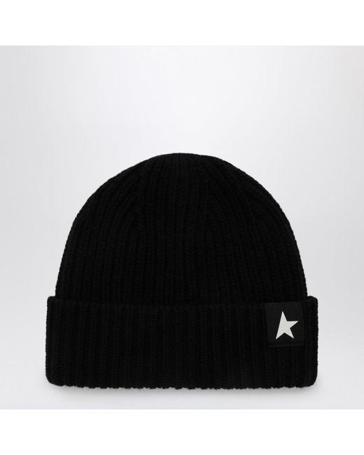 Golden Goose Deluxe Brand Black Wool Cap With Little Star