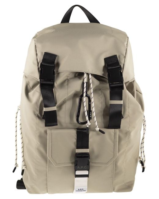 A.P.C. Natural Rucksack aus technischem Nylon mit Klappenverschluss