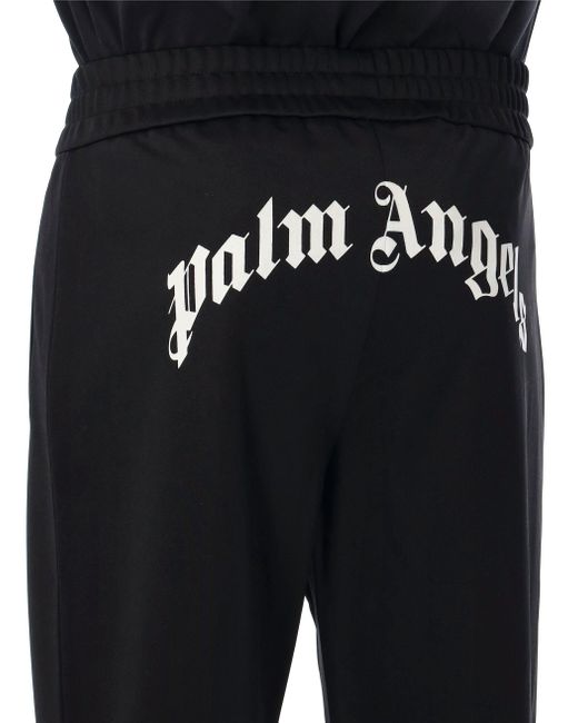 Palm Angels Back Curved Logo Track Pants in Black für Herren
