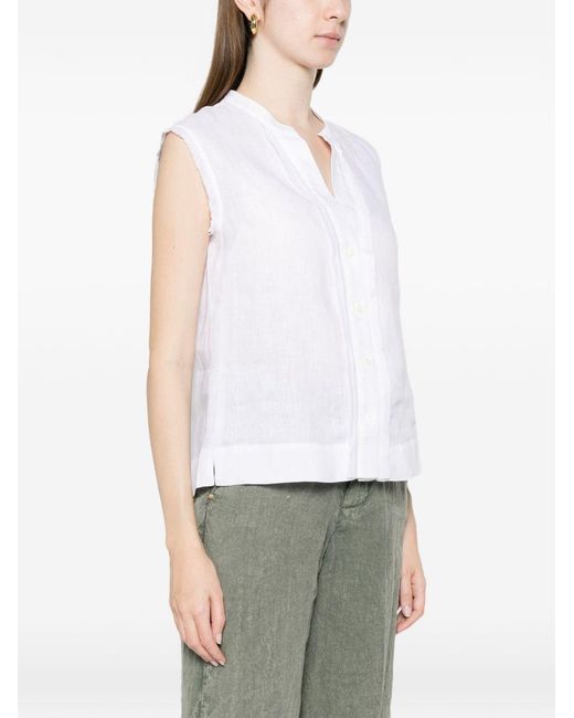 Trame Auree White Linen Blouse