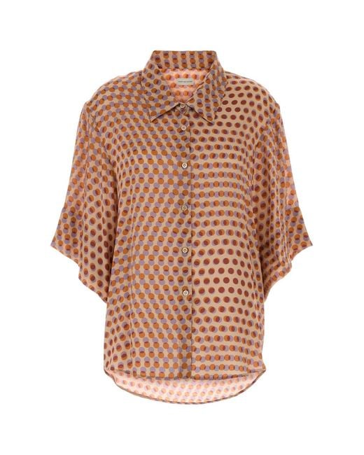 Dries Van Noten Multicolor Printed Satin Clea Shirt