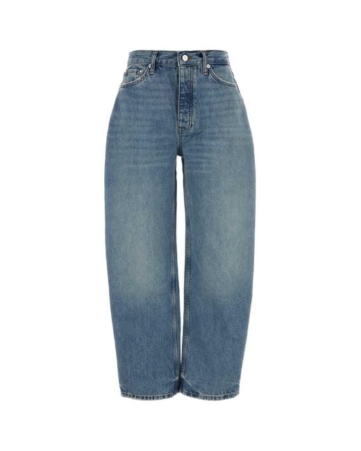 Anine Bing Blue Wide-leg Jeans In Denim