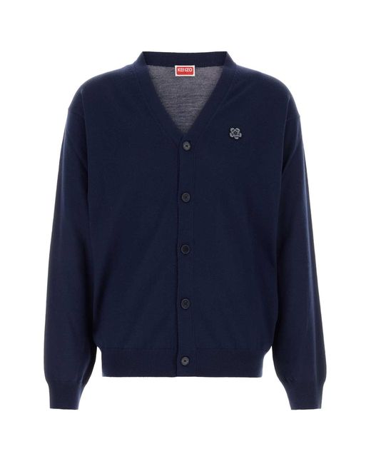 KENZO Blue Logo Cardigans for men