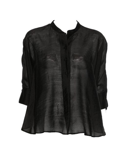 Trame Auree Black Long-Sleeves Blouse