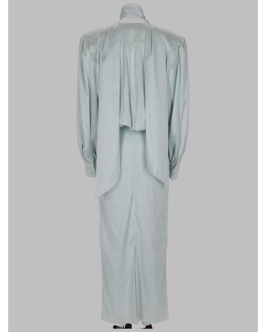 ROTATE BIRGER CHRISTENSEN Gray Recycled Polyester Midi Suit Dress
