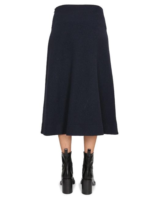 Jil Sander Blue Wool Skirt