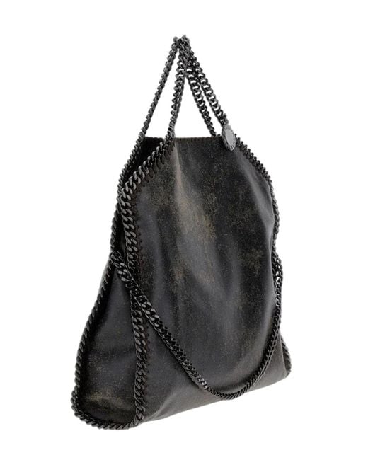 Stella McCartney Falabella 3 Kettingzak In Verouderde Suede in het Black