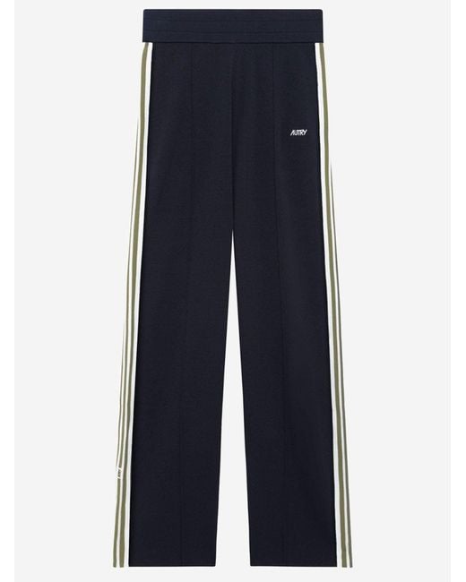 Autry Blue Viscose Knit Jogging Pants