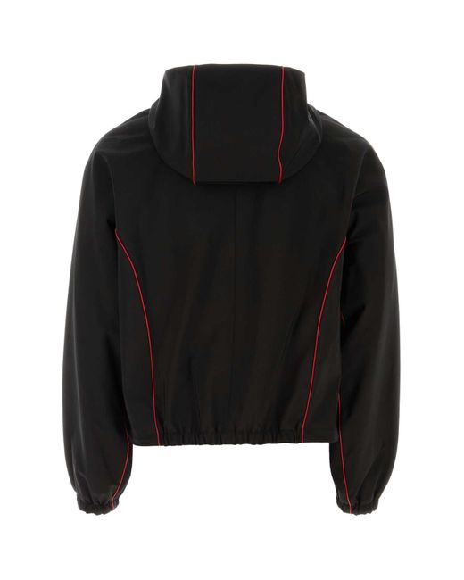Ferragamo Black Tech Cotton Blouson Jacket With Contrast Piping for men