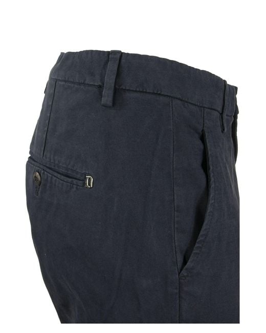 Dondup Blue Gaubert Slim Fit Gabardine Trousers