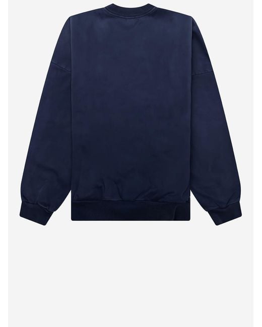 Willy Chavarria Blue Cotton Sweatshirt With Logo for men