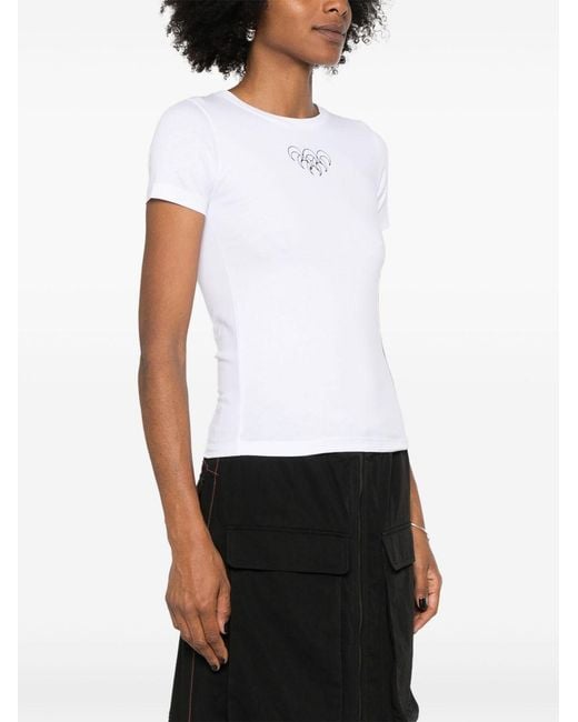 MARINE SERRE White Logo Cotton T-Shirt