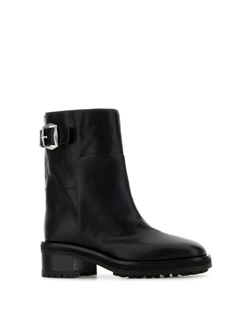 Jimmy Choo Black Brooklyn Leather Ankle Boots