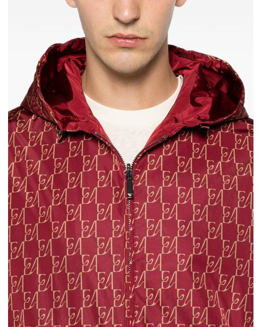 Emporio Armani Red Nylon Bomber Jacket