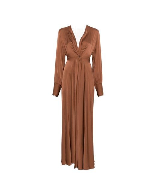 Silk95five Brown Dresses Silk