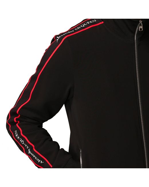 Alexander McQueen Black Logo Zipped Sweatshirt for men