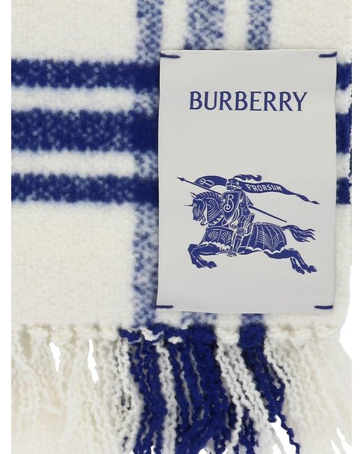 Check Wool Buff Burberry de color Blue