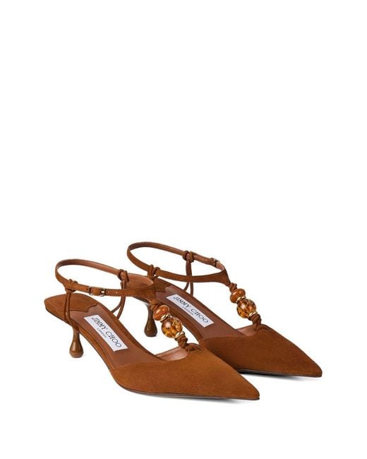 Jimmy Choo Brown Lauri Suede Leather Pumps