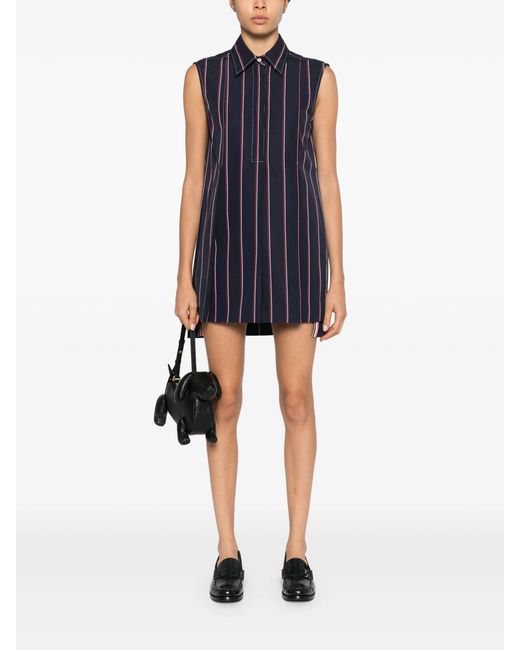 Thom Browne Black Rwb-Stripe Shirt Dress