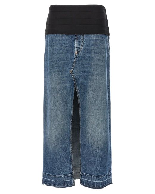 Stella McCartney Blue Tuxedo Band Skirt