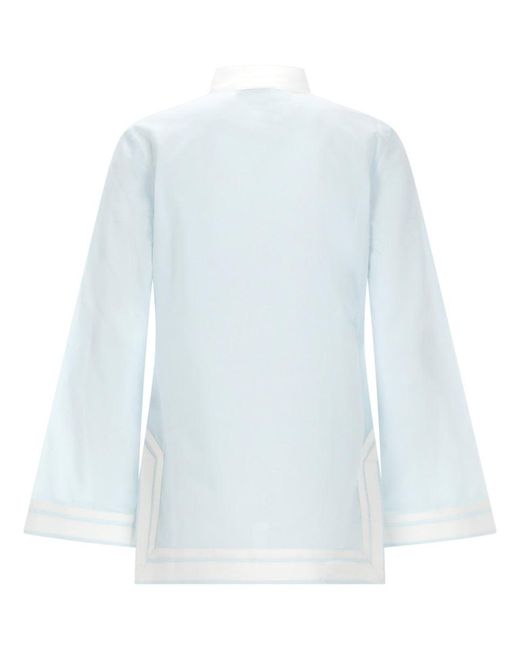 Tory Burch Blue Cotton Tory Tunic Shirt