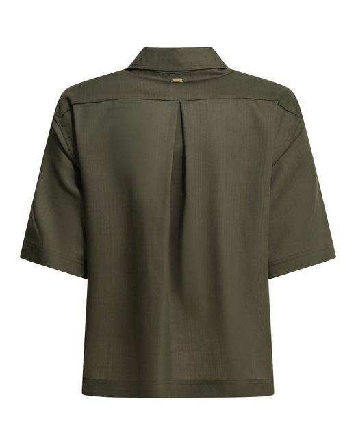 Herno Green Virgin Wool Casual Shirt