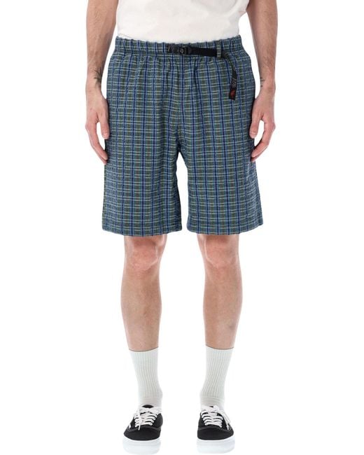Gramicci Blue Plaid Seersucker O.G. Shorts