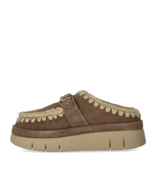 Mou Brown Bounce Welt Suede Elephant Clog
