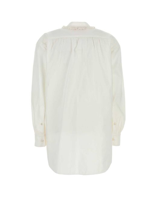 Valentino Garavani White Cotton Blend Blouse