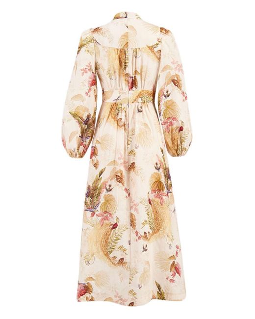 Zimmermann Natural Floral Print Maxi Dress