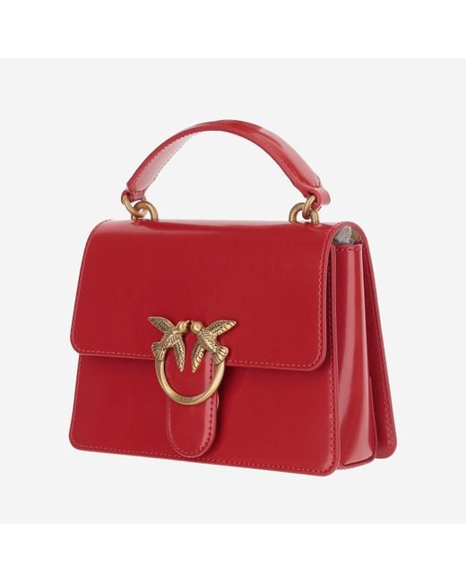 Pinko Red Love One Top Handle Mini Light Bag