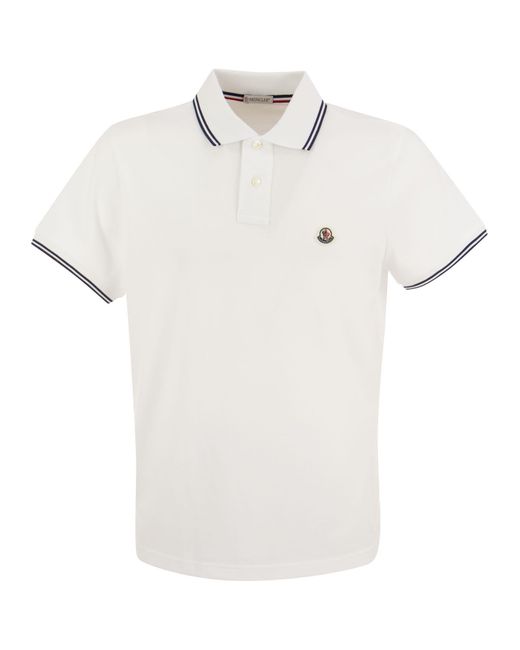 Polo avec logo Moncler en coloris White