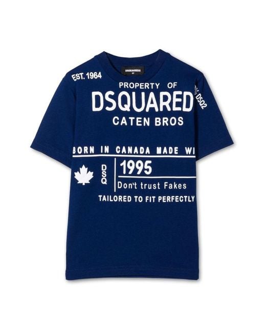 DSquared² Blue Slouch Fit Maglietta