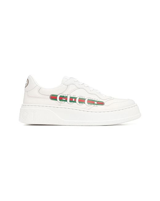 Gucci White Sneakers With Logo